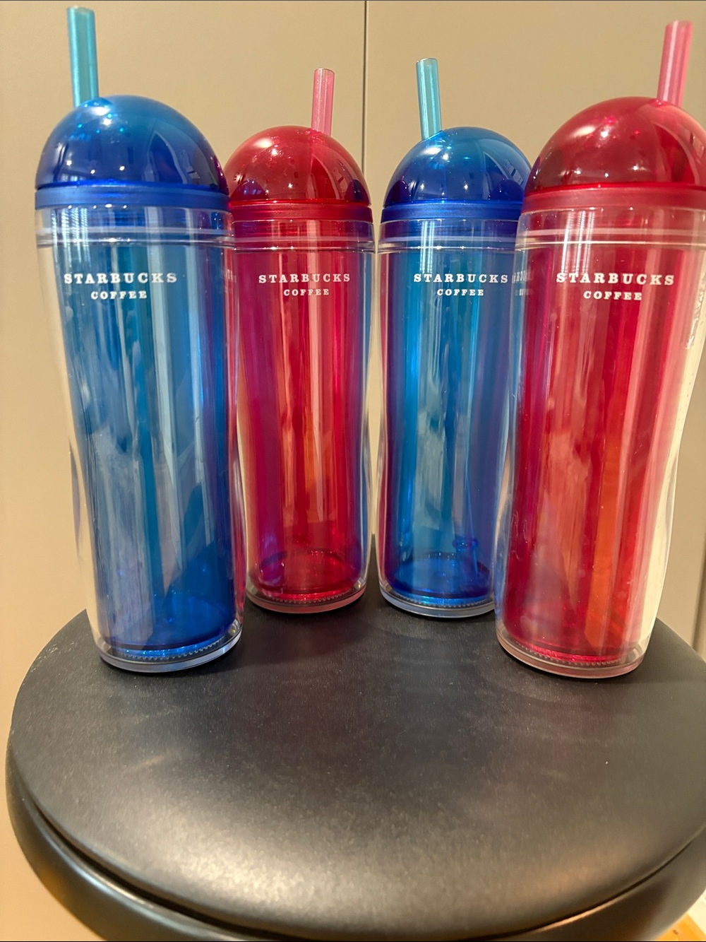 Starbucks Double-Wall Tumbler Set - Blue & Red - each holds 16 oz